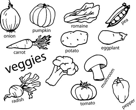 vegetables coloring pages 1