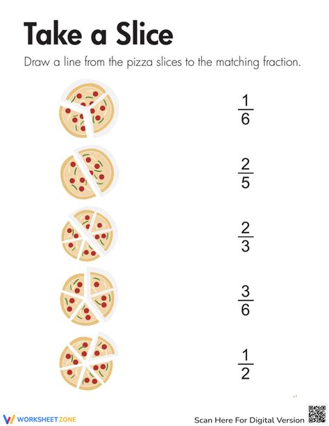 Fraction Practice Pizza Slices Worksheet