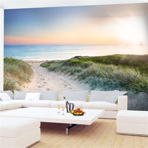 Runa Art Fototapete Strand Und Meer Sonnenuntergang X Cm Vlies