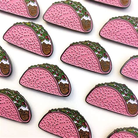 Pink Taco Enamel Pin Etsy Pink Taco Enamel Pin Etsy Enamel Pins