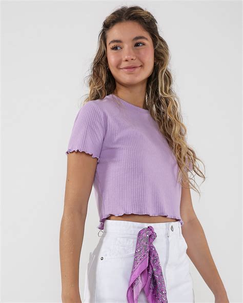 Riachuelo Camiseta Cropped Juvenil Canelada Manga Curta Lil S