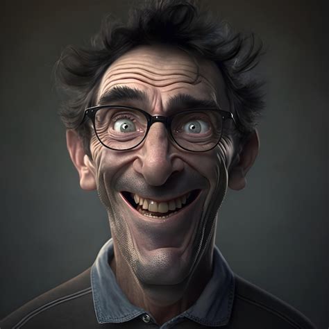 Premium Ai Image A Funny And Crazy Guy With A Glasses Passing A