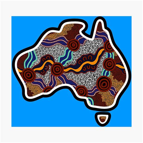 Authentic Aboriginal Art Australia Map Artwork Poster For Sale By ...