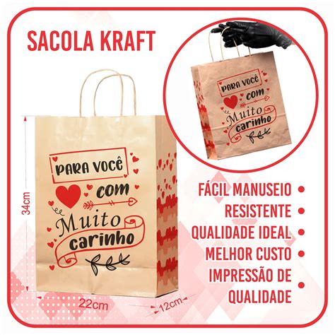 Sacola Kraft Para Presente 50 Unidades M 22x12x34 MC Dalpack