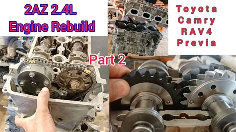 2AZ FE 2 4L Engine Rebuild Head Installation Balance Shaft