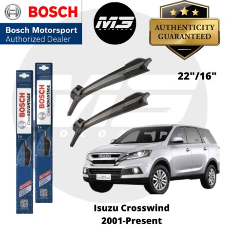 Bosch Clear Advantage Wiper Blade Set Banana Type For Isuzu Crosswind