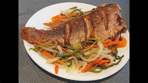 How Too Cook Fried Red Snapper Escovitch Youtube