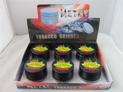 2 Las Vegas Black Matte Leaf 4 Part Grinder 6ct Display 70