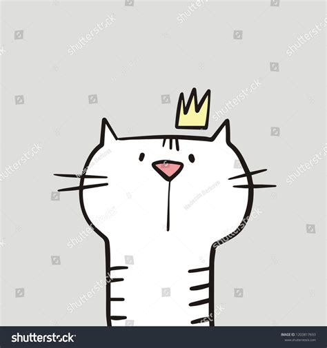 Cute Princess Cat Vector Print Meow Stock Vector Royalty Free