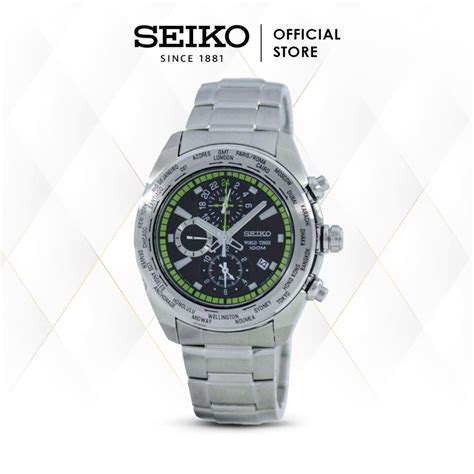 Jual Jam Tangan Pria Seiko World Timer Chronograph Spl033 Quartz Original Shopee Indonesia