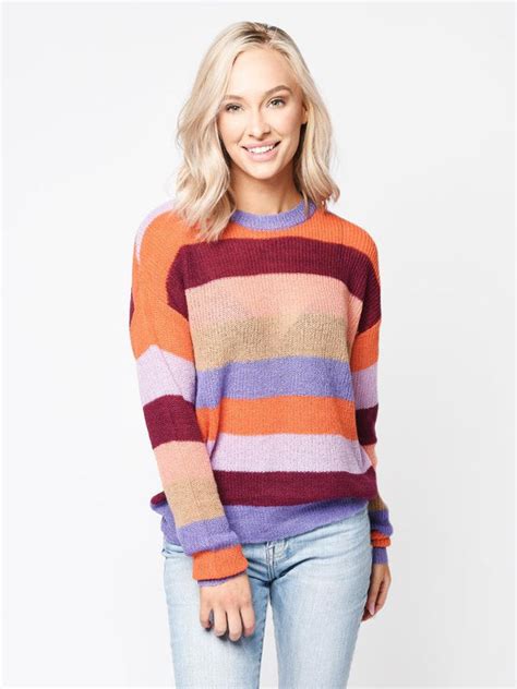 Joa Multi Color Stripe Knit Sweater Saint Bernard