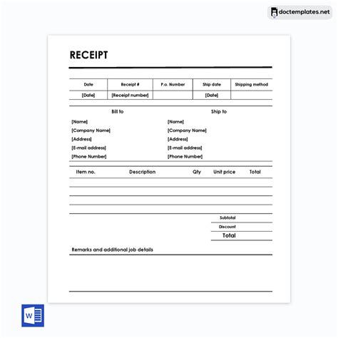 payment receipt templates step  step guide