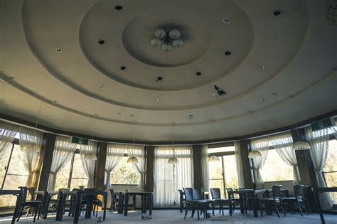 Abandoned Hot Spring Facility Of A Round Roof Elugraphy