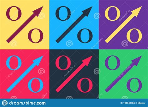 Percentagem De Arte Pop Para Cima ícone De Seta Isolado No Plano De