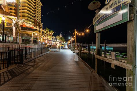 Destin Harbor Boardwalk Night Photograph by Jennifer White - Fine Art America