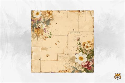 Old Paper with Flowers Background Graphic by Meow.Backgrounds ...