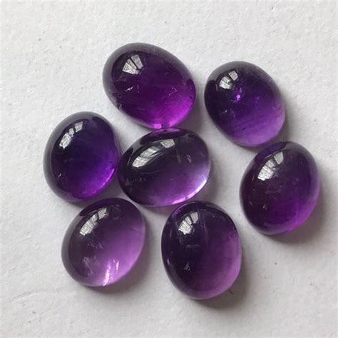 5 Pcs Natural Amethyst 8x10mm Oval Smooth Top AA Quality Loose Etsy