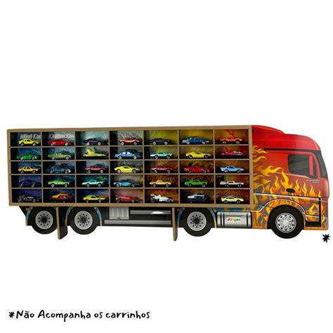 Estante Painel Expositor Caminhão Carreta Cegonheira Porta Carrinhos Hot Wheels Carroceria
