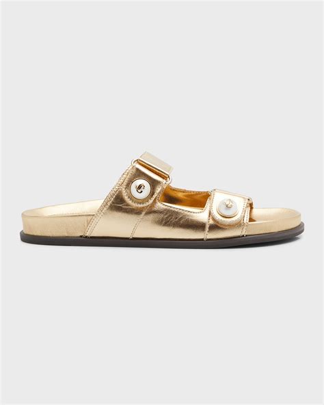 Jimmy Choo Fayence Pearly Button Slide Sandals Neiman Marcus