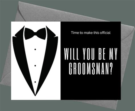 Groomsman Proposal Card Printable Will You Be My Groomsman Etsy