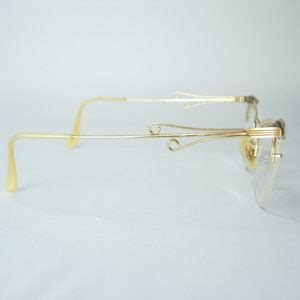 Bausch Lomb Vintage K Gf Semi Rimless Eyeglass Frames Etched