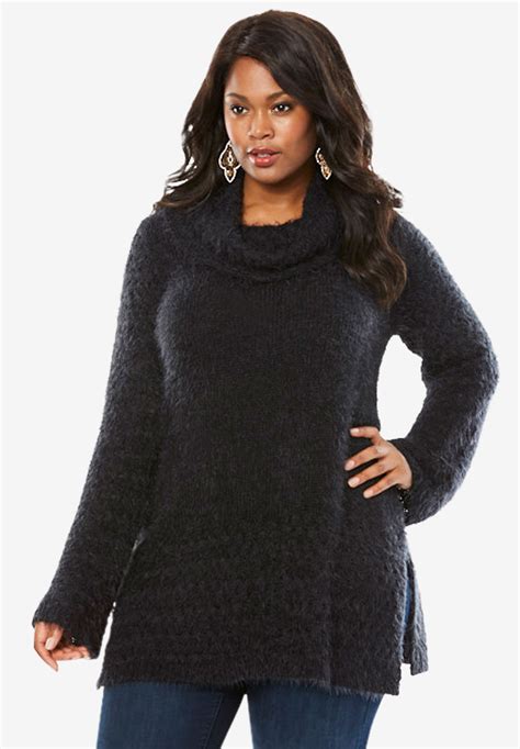 Eyelash Cowl Neck Sweater Plus Size Sweaters And Cardigans Full Beauty