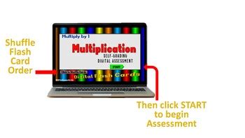 Digital Multiplication Flash Cards Fact Fluency Self Grading Assessment X