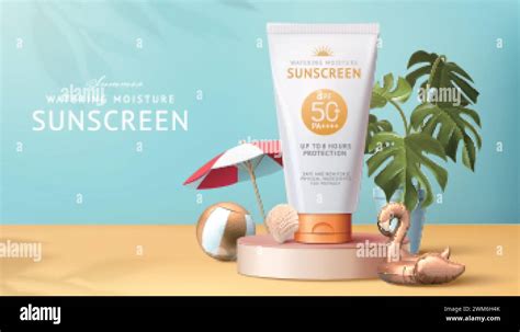 Sunscreen Ad Template Stock Vector Image Art Alamy