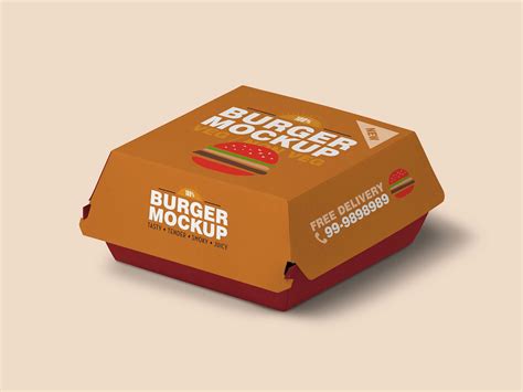 Free Burger Packaging Mockup Psd