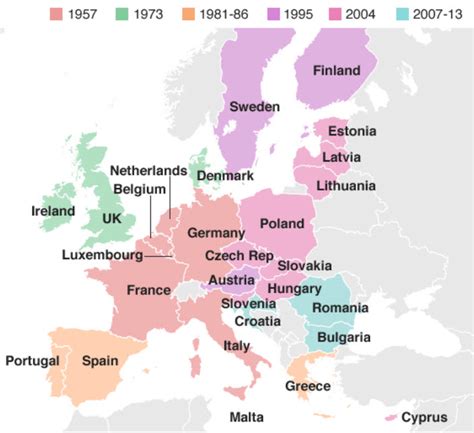 European Union Member States Map Map