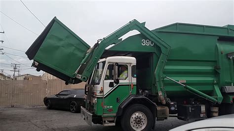 Calmet Services Front Loader Trash Truck 390 Peterbilt 320 Part 4