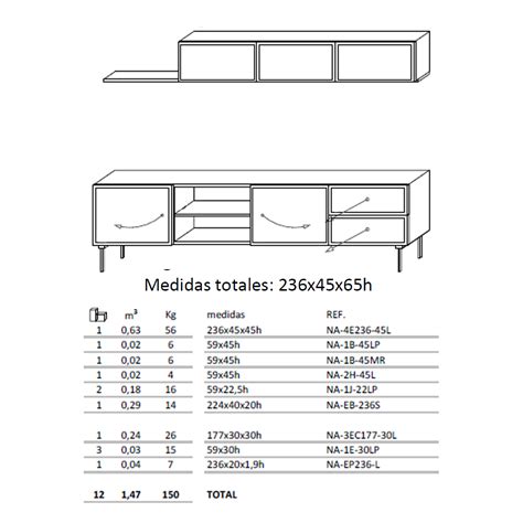 Mueble salón Nara 2 de Arlex Muebles de diseño