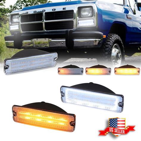 Clear Switchback Led Drl Turn Signal Lights For 91 93 Dodge D150 D250 W150 W250 Ebay