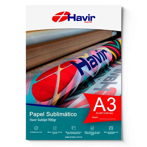 Papel Sublimático Havir A3 Resinado Fundo Azul 90g M2