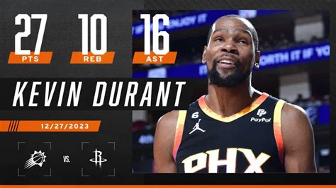 Kevin Durant TRIPLE DOUBLE In Phoenix Suns VICTORY NBA On ESPN