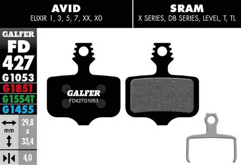 Pastiglie Galfer Standard Per Avid Elixir Sram Xx Xo Db Db Db