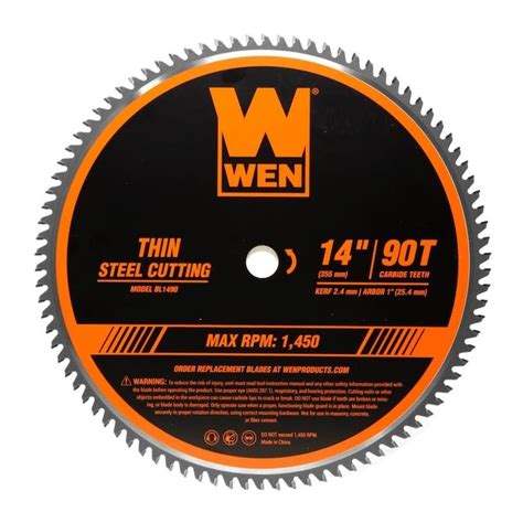 WEN 14-in 90-Tooth Carbide-Tipped Professional Metal Saw Blade for Thin ...