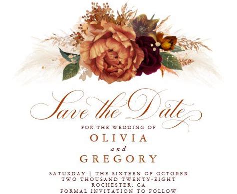 Rust Terracotta Flowers Burnt Orange Fall Wedding Invitation Zazzle