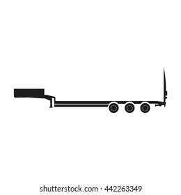 Vektor Stok Cargo Trailers Silhouette Truck Trailer Vector Tanpa