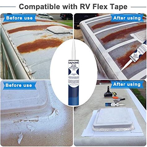 Eazy2hd 4 Packs Rv Sealant Caulking Self Leveling For Rv Roofs Rv White Flexible Repair Lap