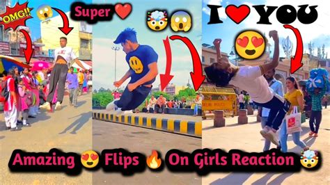 Amazing 😍 Flips 🔥 On Girls 🤯 Reaction 😱 Tik Tok Viral Jump