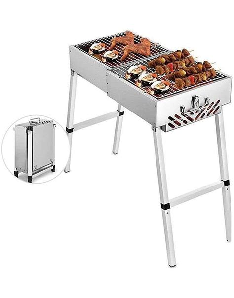 Edmko Barbecue Charbon Pliable Bbq Grille Portable Acier Inoxydable