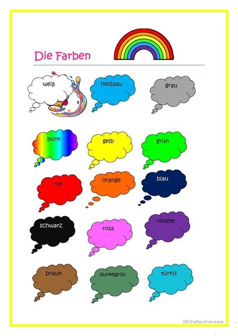 Die Farben Farben Lernen Arbeitsblätter Farben