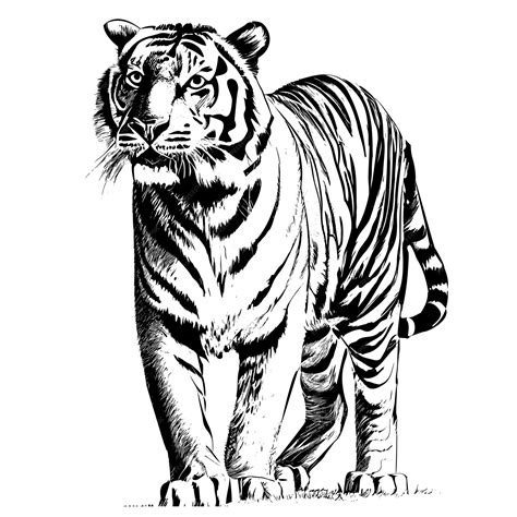 Premium Vector | Tiger standing hand drawn sketch in doodle style