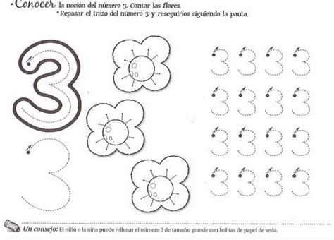 Grafomotricidad Numero 3 01 Manualidades A Raudales