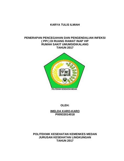 Pdf Karya Tulis Ilmiah Penerapan Pencegahan Dan Pengendalian