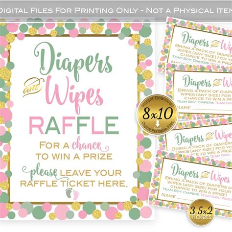 Diaper And Wipe Raffle Gender Reveal Etsy