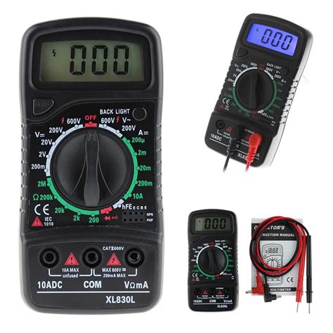 Xl -830l digitalt lcd multimeter voltmeter amperem... – Grandado