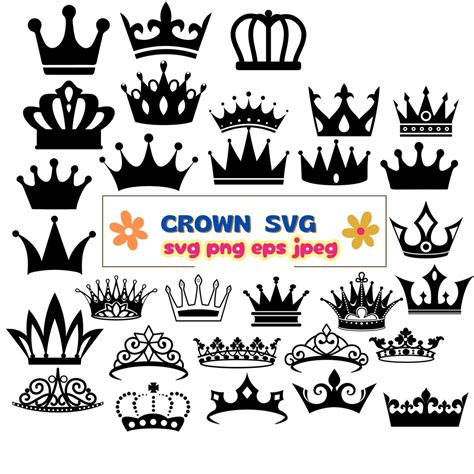 Crown Svg Bundle Crown Png Bundle Royal Crown Svg Princess Tiara Svg