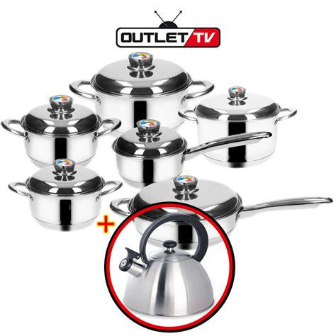 Set De Ollas En Acero Quir Rgico Piezas Incluye Tetera Outlet Tv